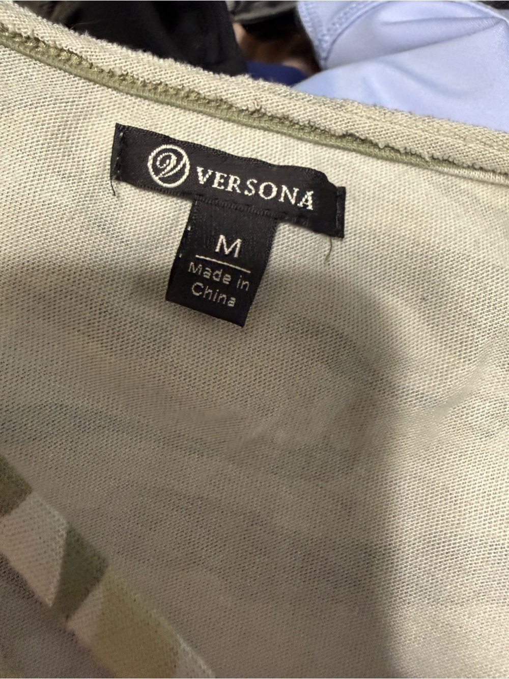 Versona Camo Criss Cross V-Neck Tank Top Olive Green - Picture 4 of 7